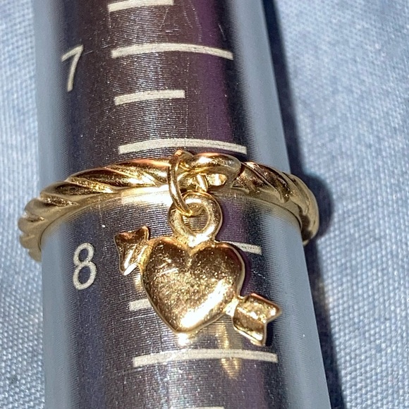 Gold  Charm Ring pick size and charm - Picture 11 of 16